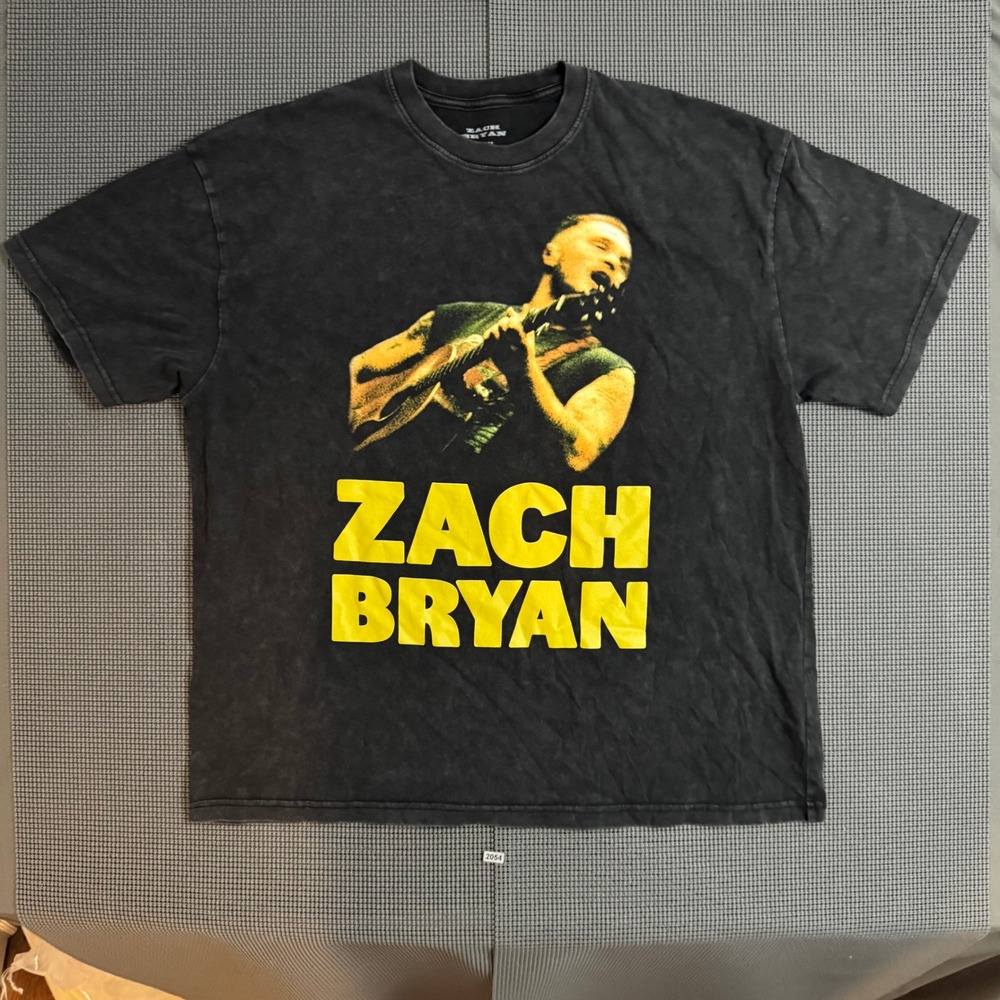 Zach Bryan Quittin Time Tour 2024 T-Shirt XL Black Mineral Wash Concert Tee